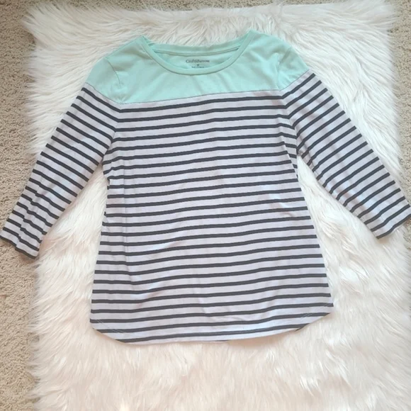 Croft & Barrow 3/4 Sleeve Striped T-shirt - Picture 6 of 15